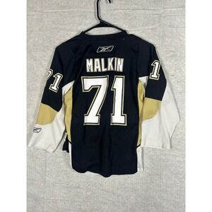 Kids Reebok Pittsburgh Penguins Evgeni Malkin 71 Hockey Jersey Size S.